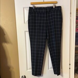 Black Windowpane Plaid Trousers